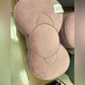 Hello Kitty velvet plush pink mini-bow shaped ottoman